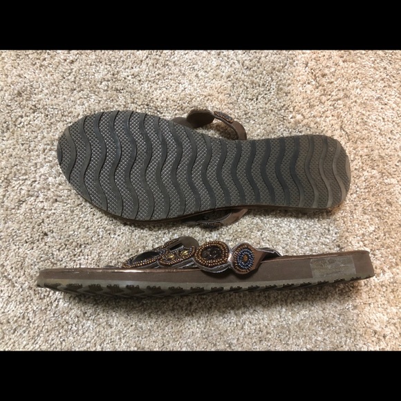 Bronze Beaded Sandals - Picture 2 of 2